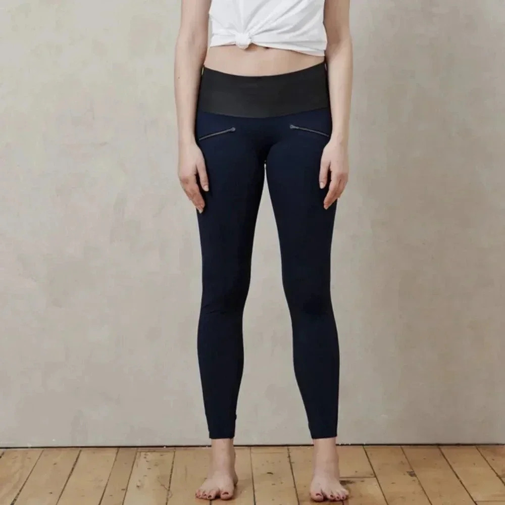 Aday Navy Blue Throw it Higher Leggings Pockets Size Small